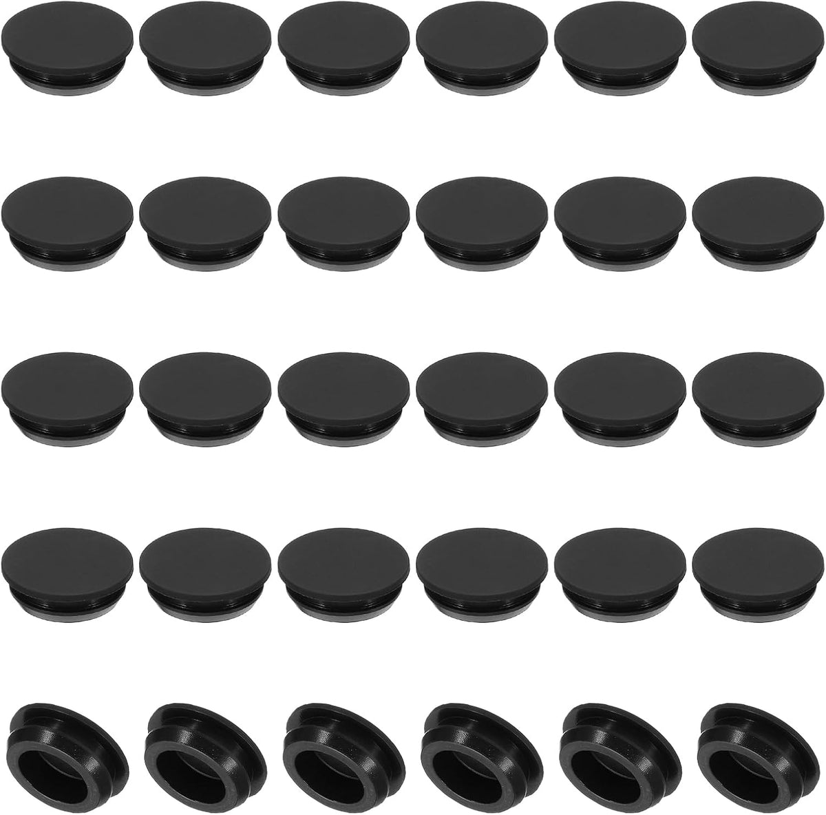 PATIKIL 4mm Diameter Silicone Round Snap, 30 Pcs in Type Locking Furniture Hole Plug Button Protective Cover Cap Head Fit for 2.5-4mm Hole for Seal Bulkhead Cylinder Hole, Black - Image 15