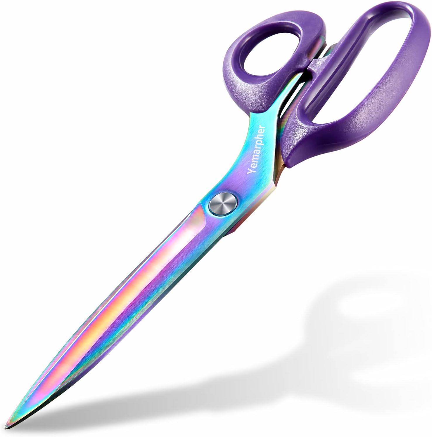 Yemarpher Purple Titanium Stainless Steel Fabric Scissors Front View