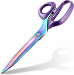 Yemarpher Purple Titanium Stainless Steel Fabric Scissors Front View