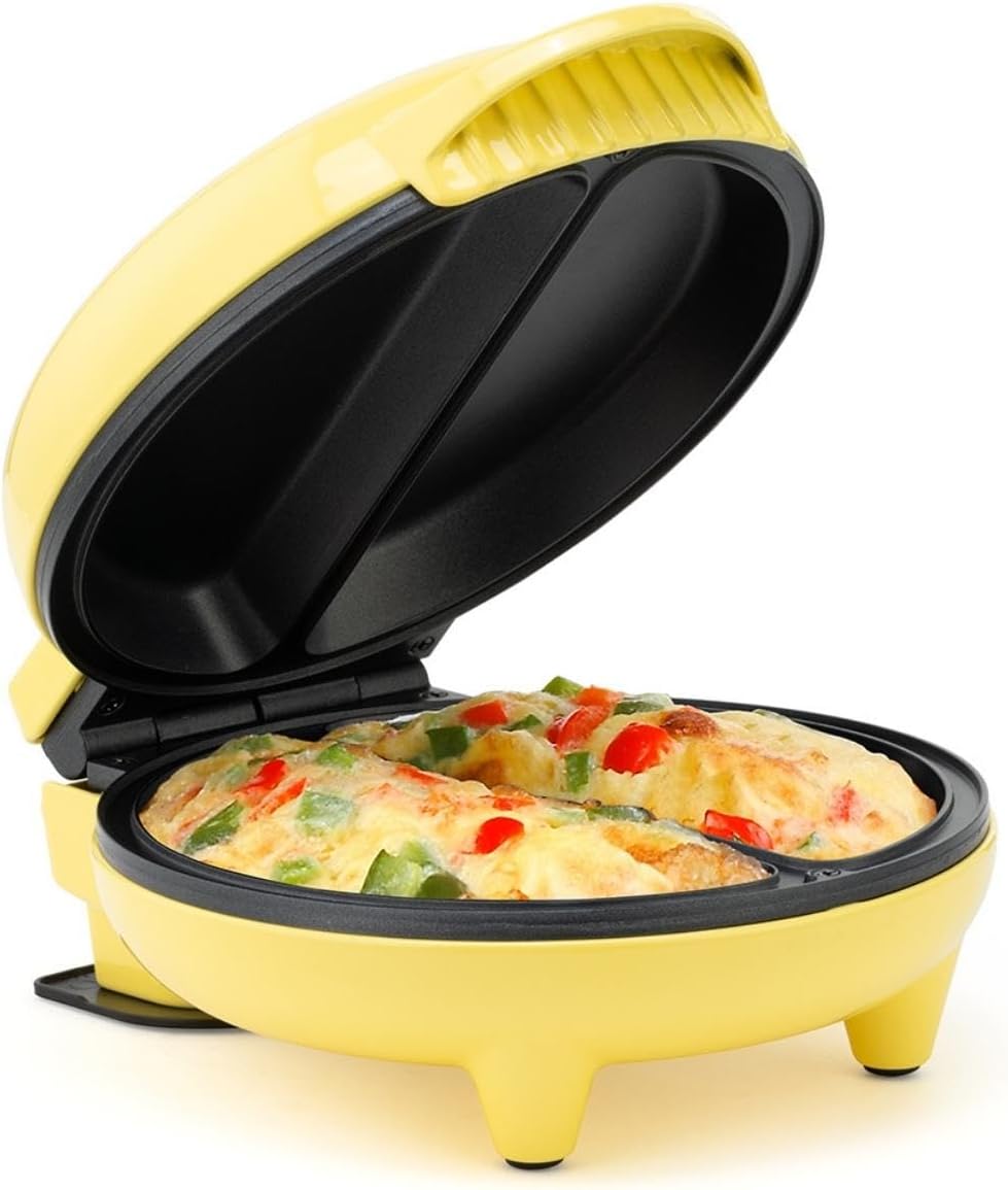 Holstein Housewares Stainless Steel 2 Section Omelet & Frittata Maker, Non Stick Coating, Easy To Clean, Indicator Lights, Compact Storage, Prepare Versatile Recipes in Minutes. 2 Portions, Black - Image 11