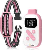 Doglinsen no shock dog training collar front view showing pink strap and remote control