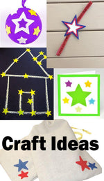 Full set of 22 piece felt star stickers layout