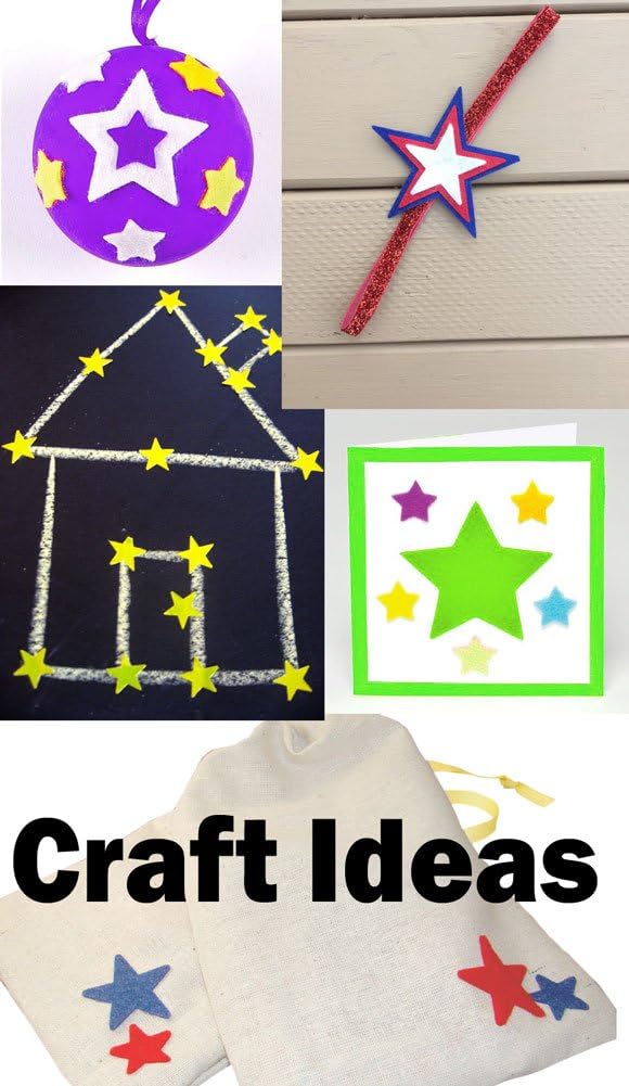 Full set of 22 piece felt star stickers layout