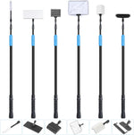 AquaMiracle 6 in 1 aquarium cleaning tool kit front view showing all interchangeable attachments