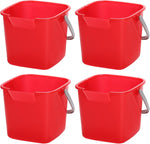 Peohud 4 pack square sanitizing buckets front view for commercial kitchen cleaning
