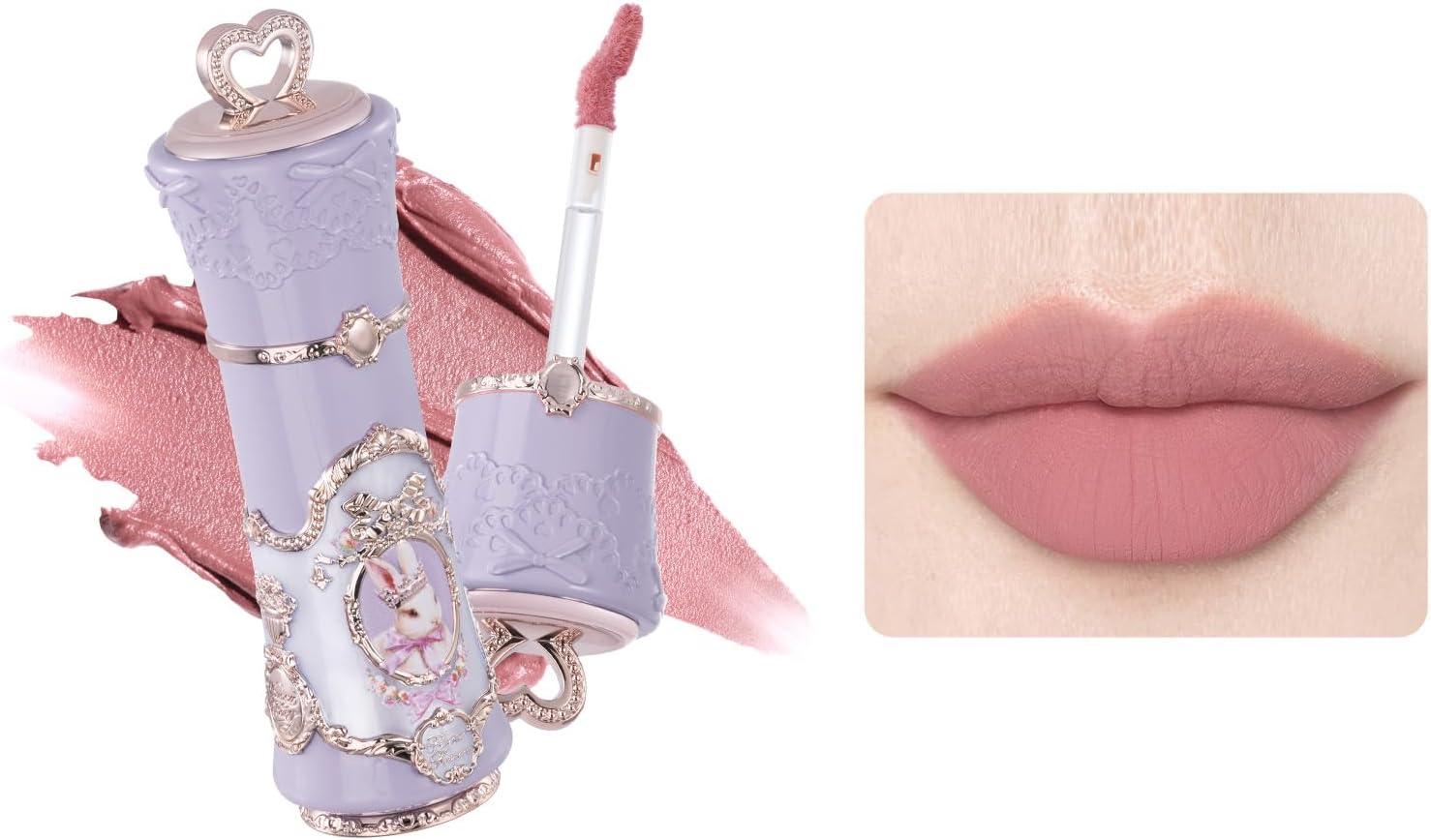 Flower Knows Bunny Garden Cloud Lip Cream, Soft Cool Pink Velvet Matte Lip Color, Transfer-Resistant Lightweight Hydrating Formula, Vegan - Image 1