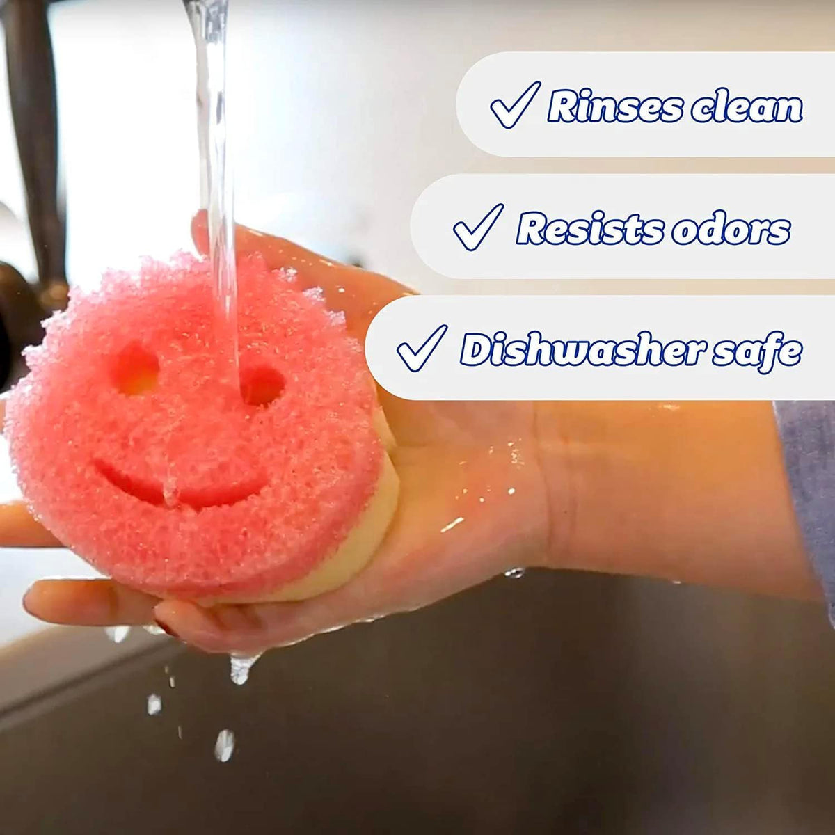 Scrub Daddy Scrub Mommy dual-sided texture demonstration