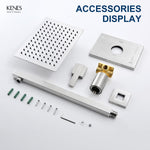 Kenes complete square shower trim kit packaged for installation