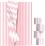 AVXINSOK light pink striped tissue paper front view showing the baby pink and white vertical pattern.
