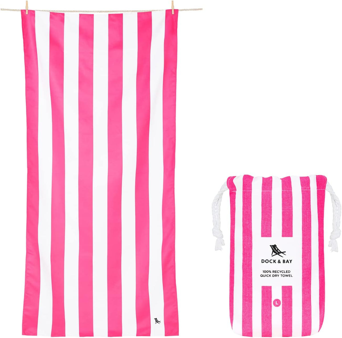 Dock & Bay Beach Towel - Quick Dry, Sand Free - Compact, Lightweight - 100% Recycled - Includes Bag - Cabana - Kamari Charcoal - Large (160x90cm, 63x35) - Image 13