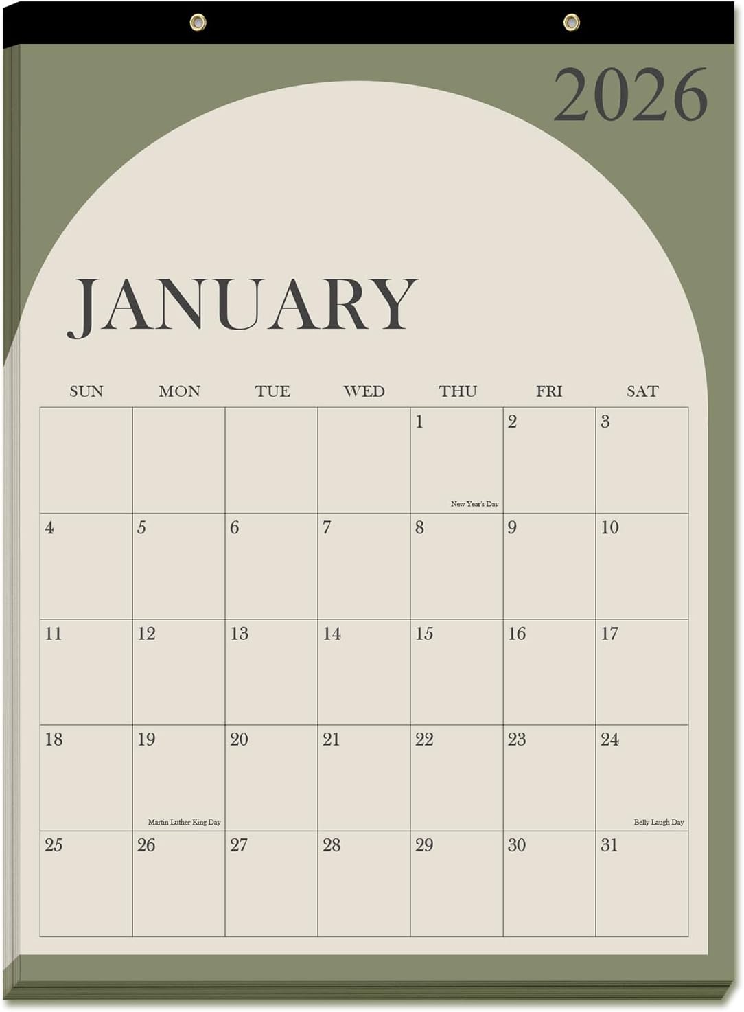 2026 Desk Calendar - 12 Months Calendars from January 2026 - December 2026, Desk Calendar 2026 with Thick Paper, 17" x 12", Green Leaf - Image 12