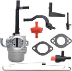 Timunr carburetor replacement front view showing metal float body and choke assembly.