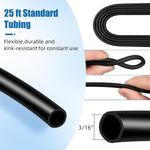 AQUANEAT black standard air hose displayed next to a fish tank air pump for sizing.