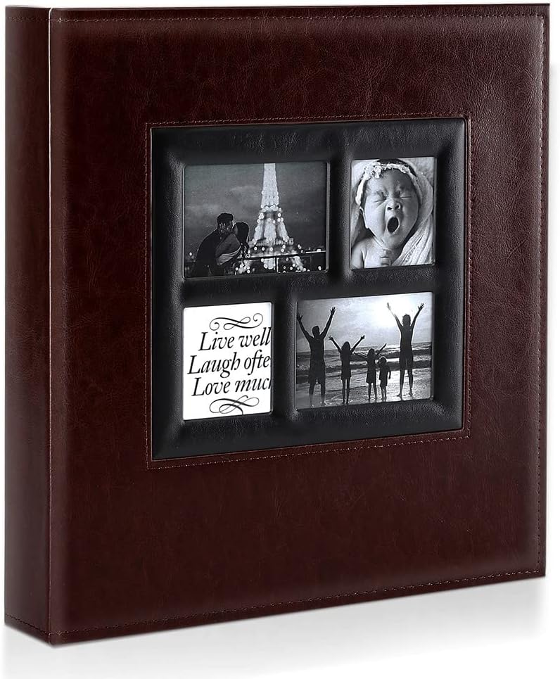 Ywlake Photo Album 4x6 500 Pockets Photos, Extra Large Capacity Family Wedding Picture Albums Holds 500 Horizontal and Vertical Photos Brown - Image 1