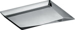 Alessi black stoneware mortar and pestle with stainless steel tray component