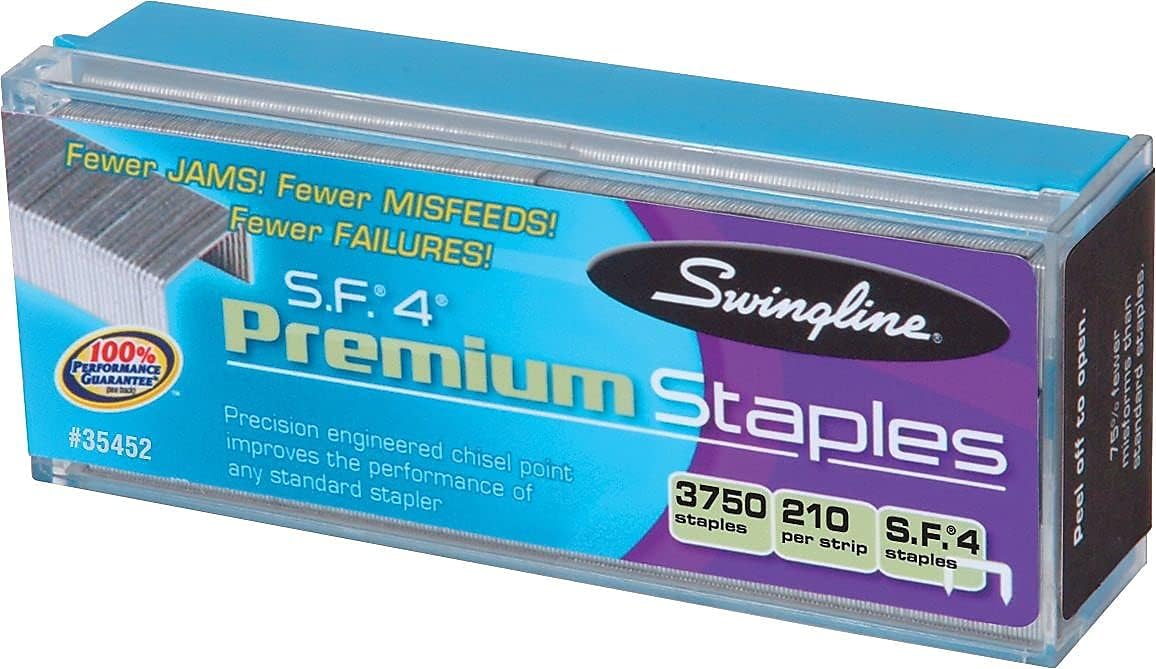 Swingline Staples, 5 Pack, S.F. 4, Premium, 1/4" Length, 210/Strip, 5000/Box (35481) - Image 9