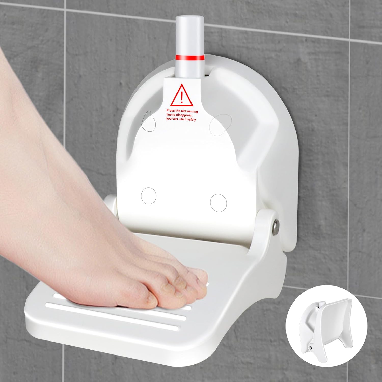 Clio foldable shower foot rest front view