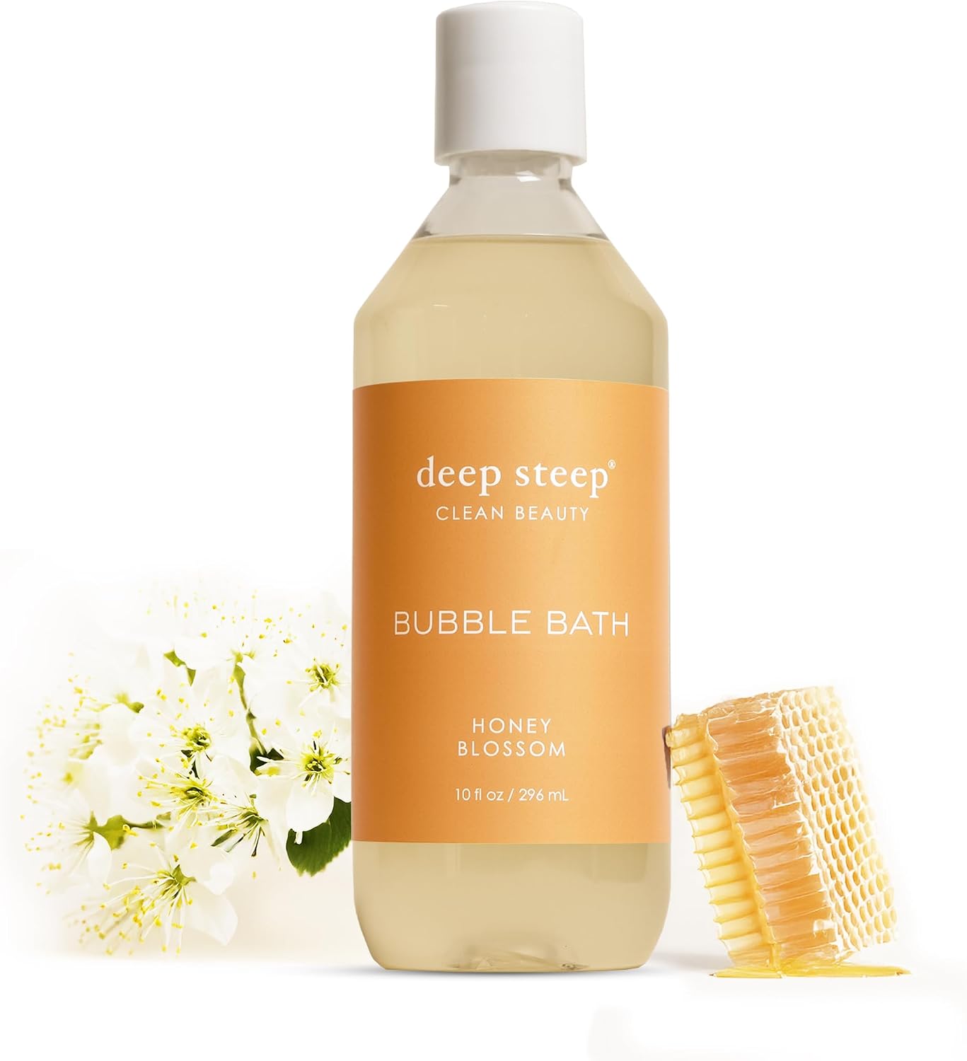 Deep Steep Honey Blossom Bubble Bath front view bottle container
