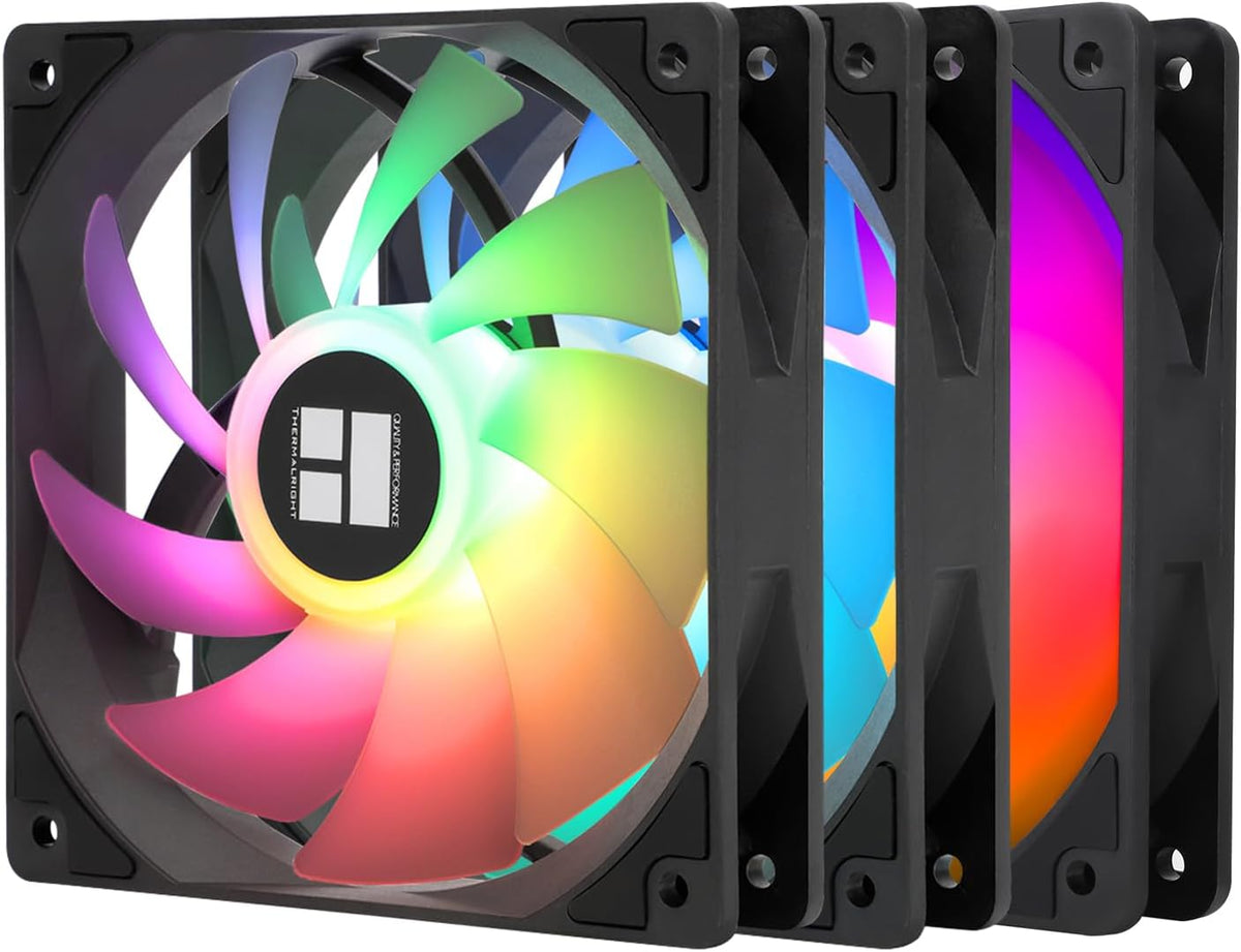 Thermalright TL-C12C-S X3 CPU fan front view with ARGB lighting