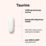 Micro Ingredients Taurine supplement pouch back label ingredients and directions