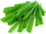 Gourmet old fashioned green apple candy twists close up view detailing chewy ripples