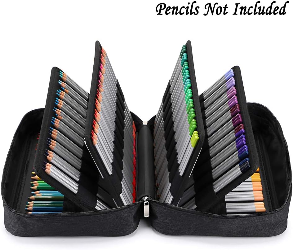 BTSKY 300 slots pencil bag open multi layer view