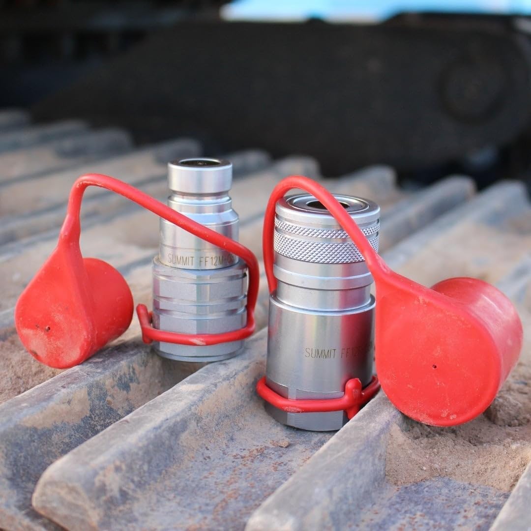 Summit Hydraulics skid steer coupler showing 1/2 inch NPT threads