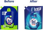 Surf Excel Matic liquid detergent pouring demonstration into washing machine