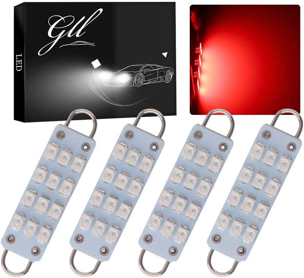 Grandview 44mm(1.73") 12-SMD 1210 3528 Chip Rigid Loop Festoon LED Bulbs for Car Interior Light Dome Map Light Door Courtesy Lights 561 562 567 (Blue) (4-pack, white) - Image 12