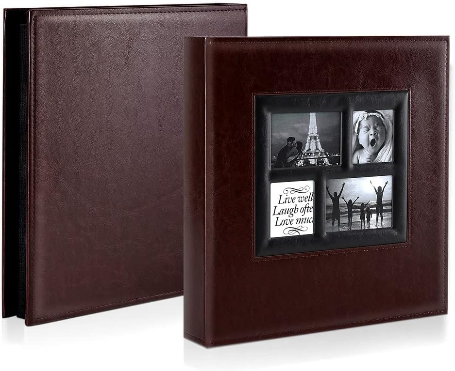 Ywlake Photo Album 4x6 500 Pockets Photos, Extra Large Capacity Family Wedding Picture Albums Holds 500 Horizontal and Vertical Photos Brown - Image 2