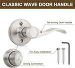 Zinc alloy wave style door handle close up finish