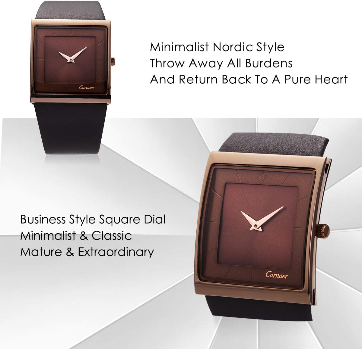 SIBOSUN minimalist watch stainless steel case angle shot