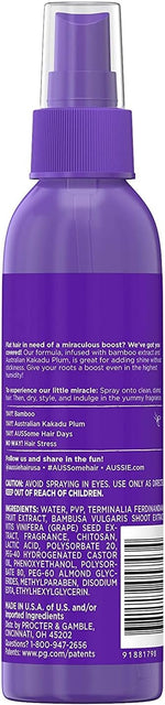 Aussie spray gel back label ingredient details