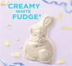 Two pack of solid velvety white fudge Easter bunnies by Russell Stover