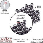 Stainless steel agitator balls spilled out on surface
