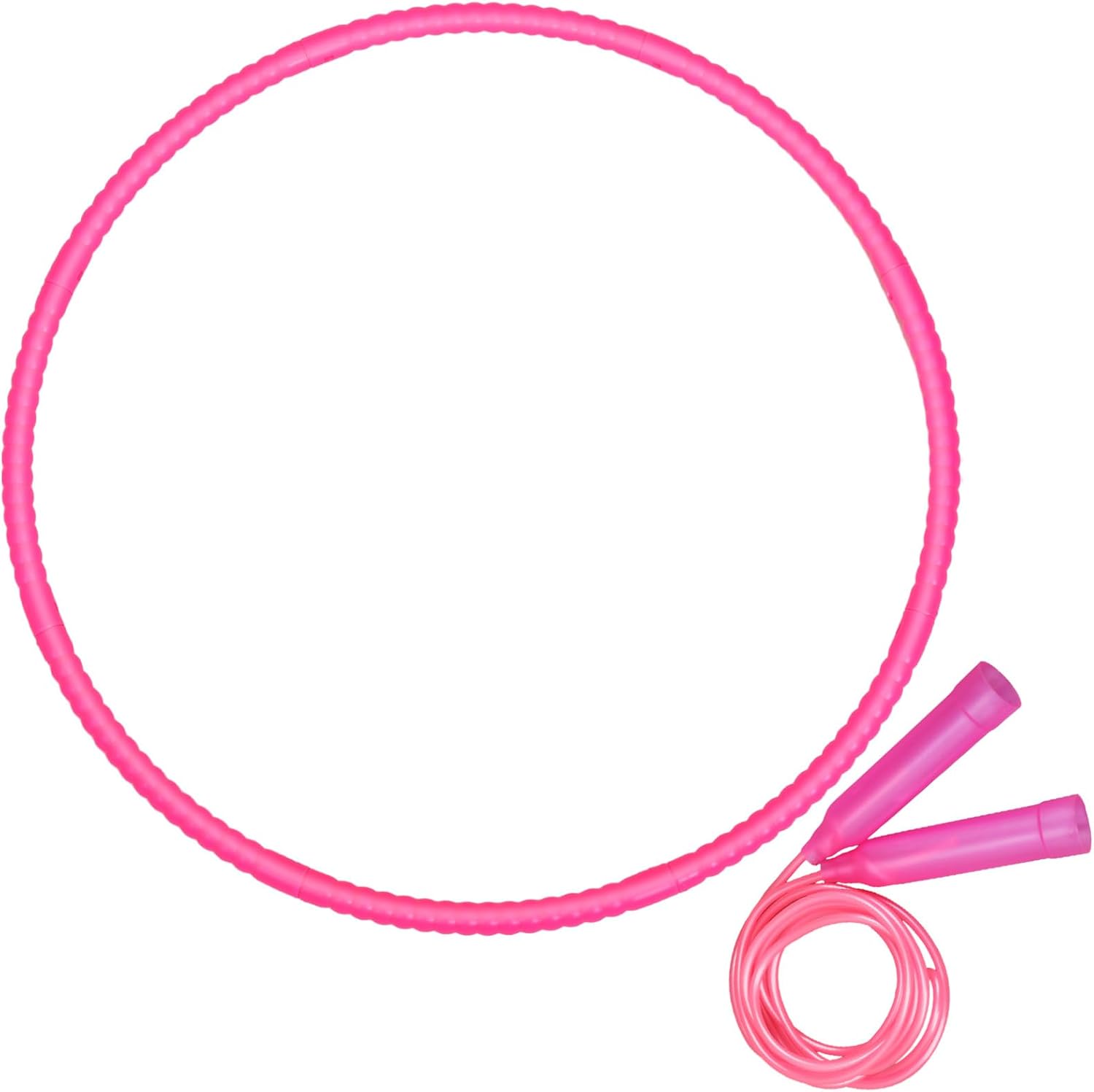 Poen detachable exercise hoop and jump rope set in rose pink