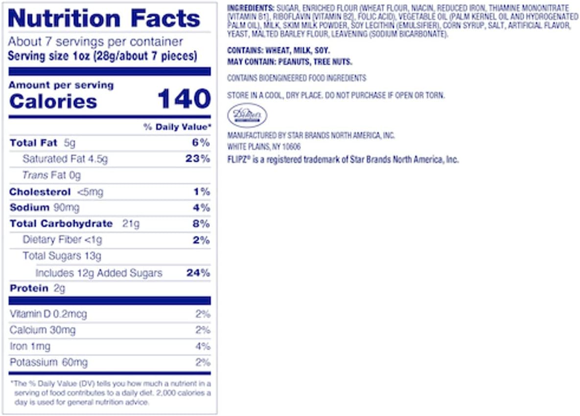 Close up of Flipz white fudge pretzel snack pouch