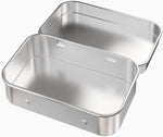 Hulless silver metal storage container open lid