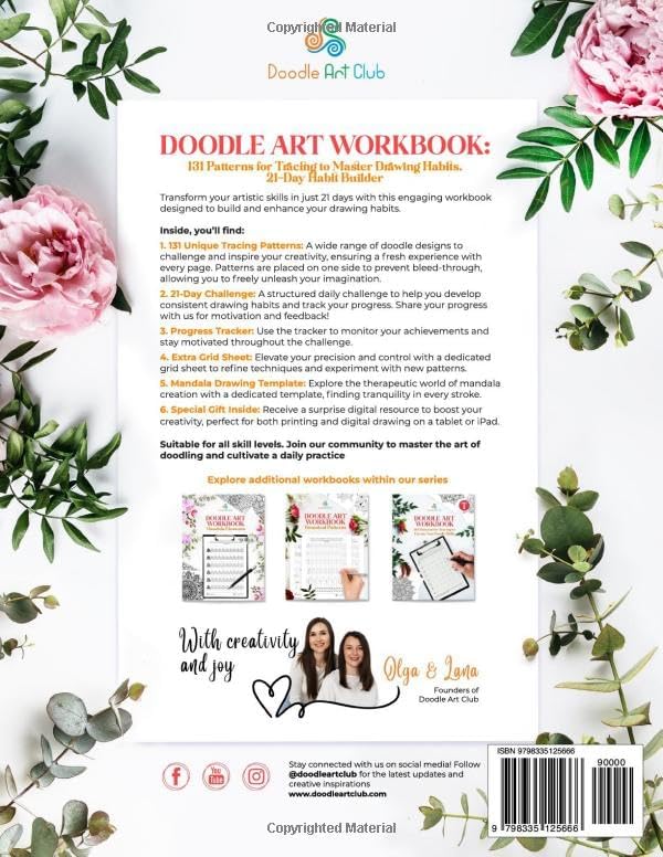 Doodle Art Workbook: 131 Patterns for Tracing to Master Drawing Habits. 21-Day Habit Builder (Doodle Art Practice Workbooks) - Image 3