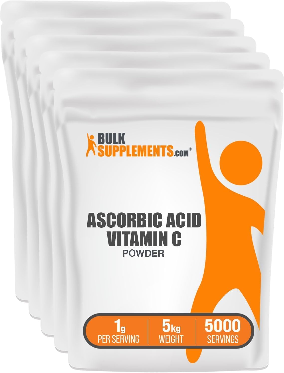 BulkSupplements vitamin C powder serving suggestion in a glass of water