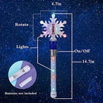 Two blue Fleeting Time snowflake wands for kids