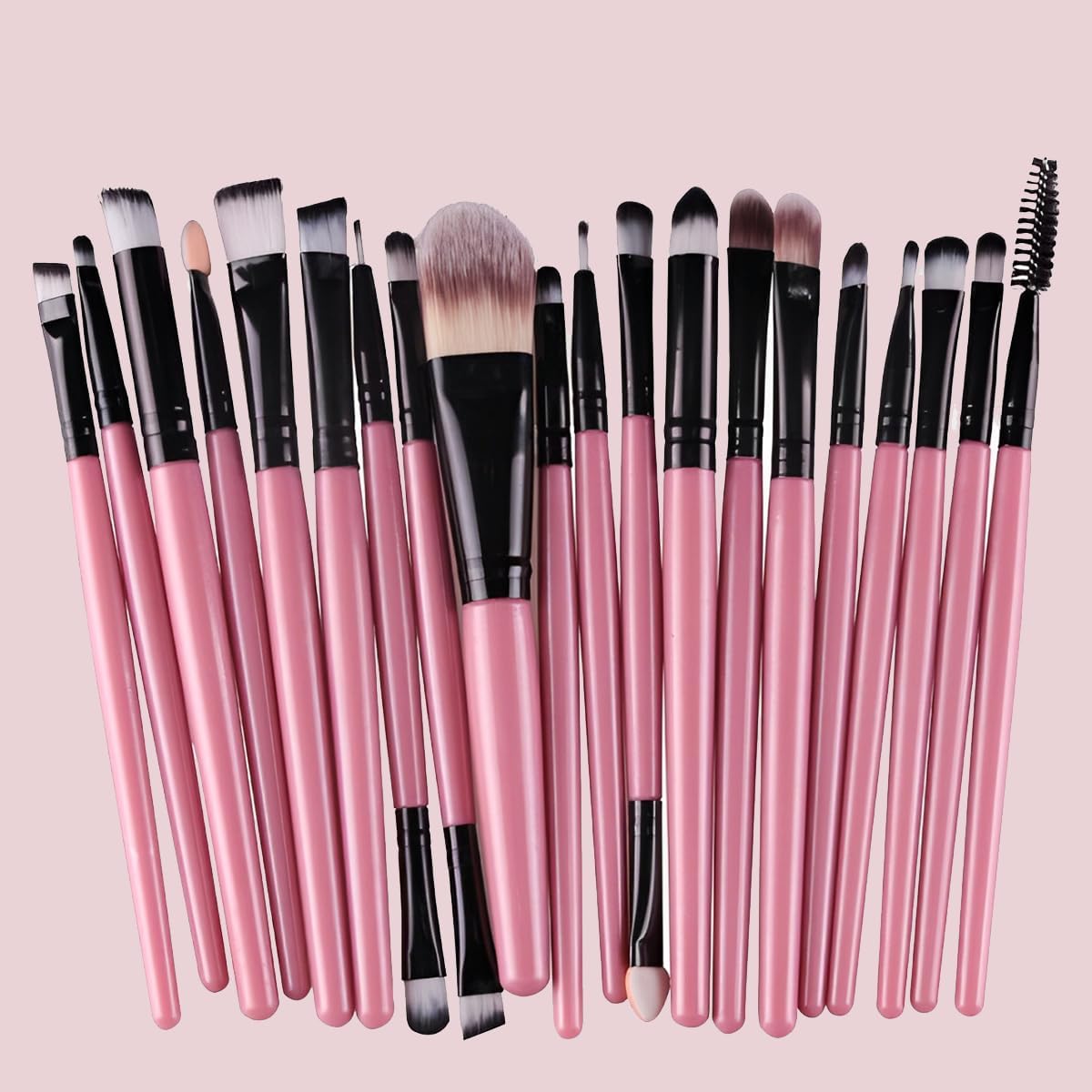 My Brush Set 20 Piece Makeup Brush Set pink handle front view professional cosmetic kit