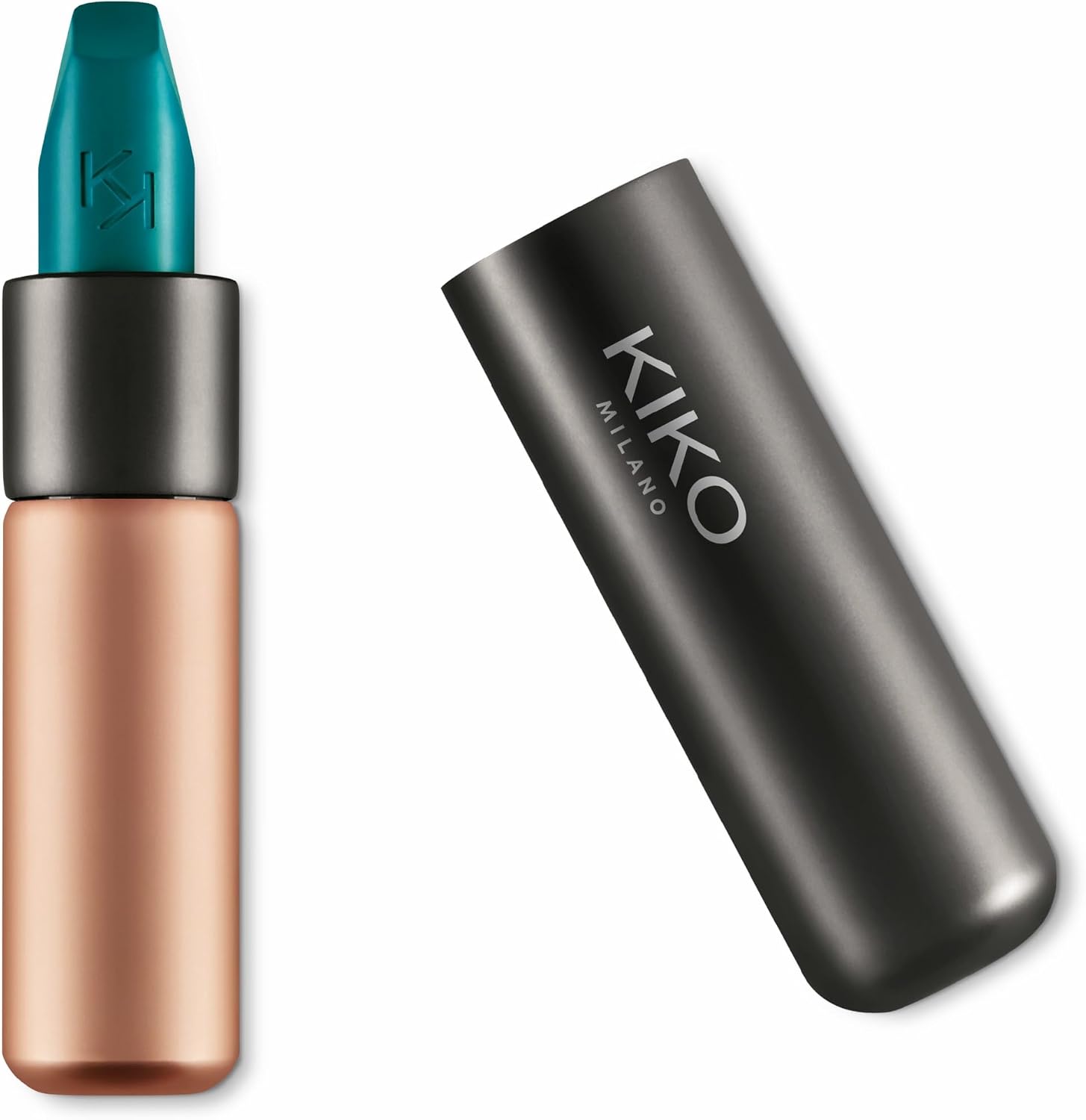 KIKO Milano Velvet Passion Matte Lipstick 322 Sapphire Green front view long lasting makeup