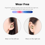 SYSFUN beige wireless earbud in ear demonstration
