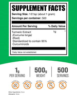 Close up of 500 gram turmeric extract powder bag