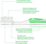 B Rush extra soft toothbrush dual level bristle technology diagram