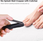 GLAMFIELDS Nail Clippers with No Splash Storage Box, Large Fingernail Toenail Clipper Detachable Easy Clean Nail Cutter Trimmer with Nail Files for Men & Women, Leather Case Packed Black (1 Pack) - Image 7