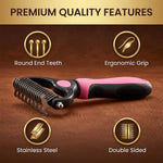 Close up of SakerPlus stainless steel dematting teeth