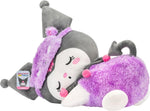 Close-up of Kuromi plush face embroidery and sleepy expression