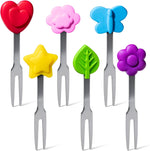 Cocktail Forks, 6-Piece Appetizer Forks, Fruit Shapes, Stainless Steel and Silicone Small Forks for Fruits, Cheese, Appetizers - Image 13